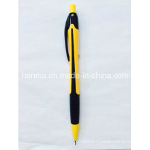 Пластиковый карандаш с двумя цветными черными и желтыми из ствола